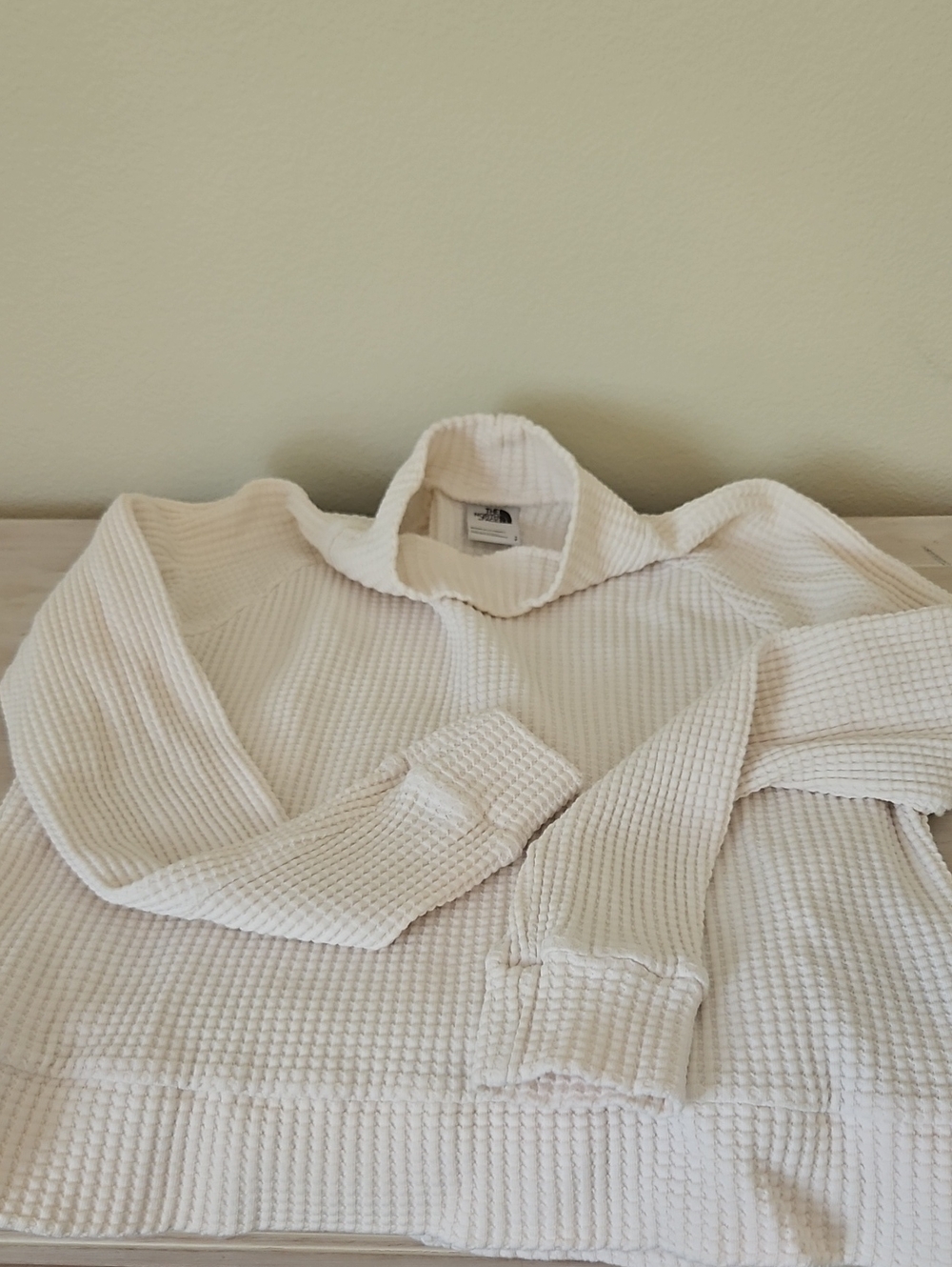 Women's The North Face Ivory Waffle-Knit Turtleneck Pullover